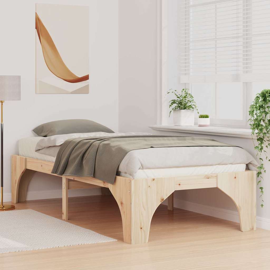 Sengestel Brun 100 x 200 cm Massiv fyrretræ