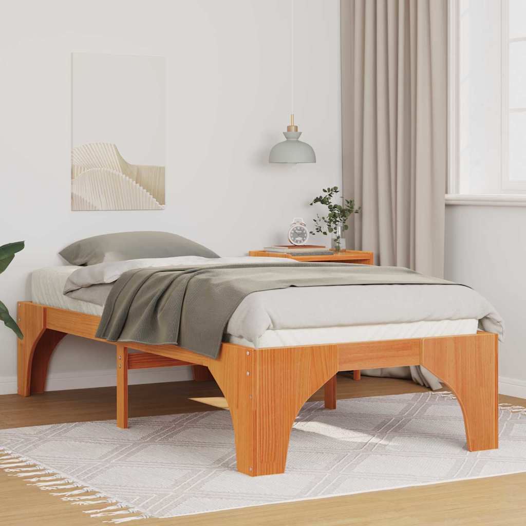 Sengestel Brun 90 x 200 cm Massiv fyrretræ