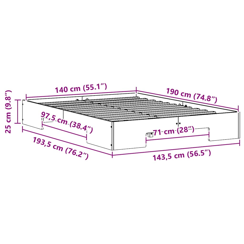 Sengestel Brun 140 x 190 cm