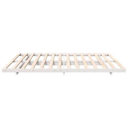 Sengestel Hvid 200 x 200 cm Massiv fyrretræ