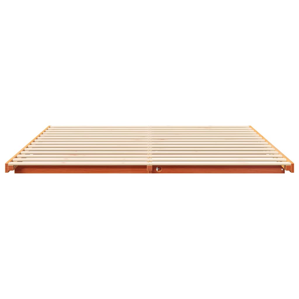 Sengestel Voks brun 200 x 200 cm Massiv fyrretræ