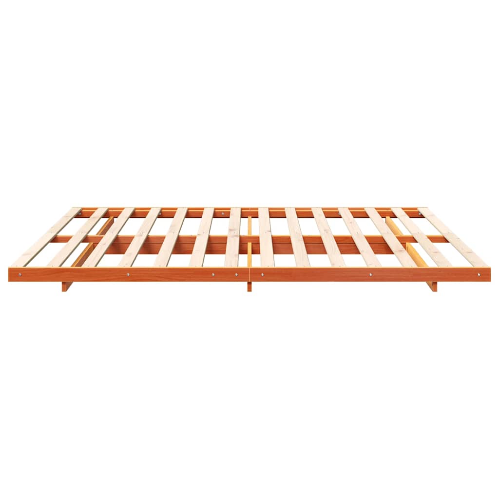 Sengestel Voks brun 200 x 200 cm Massiv fyrretræ
