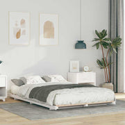 Sengestel Hvid 135 x 190 cm Massiv fyrretræ