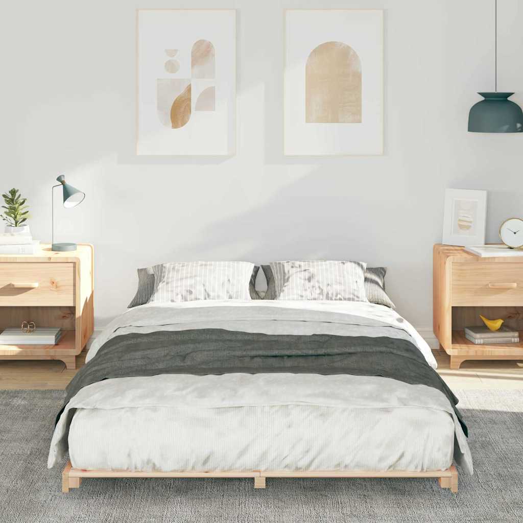 Sengestel Brun 120 x 190 cm Massiv fyrretræ