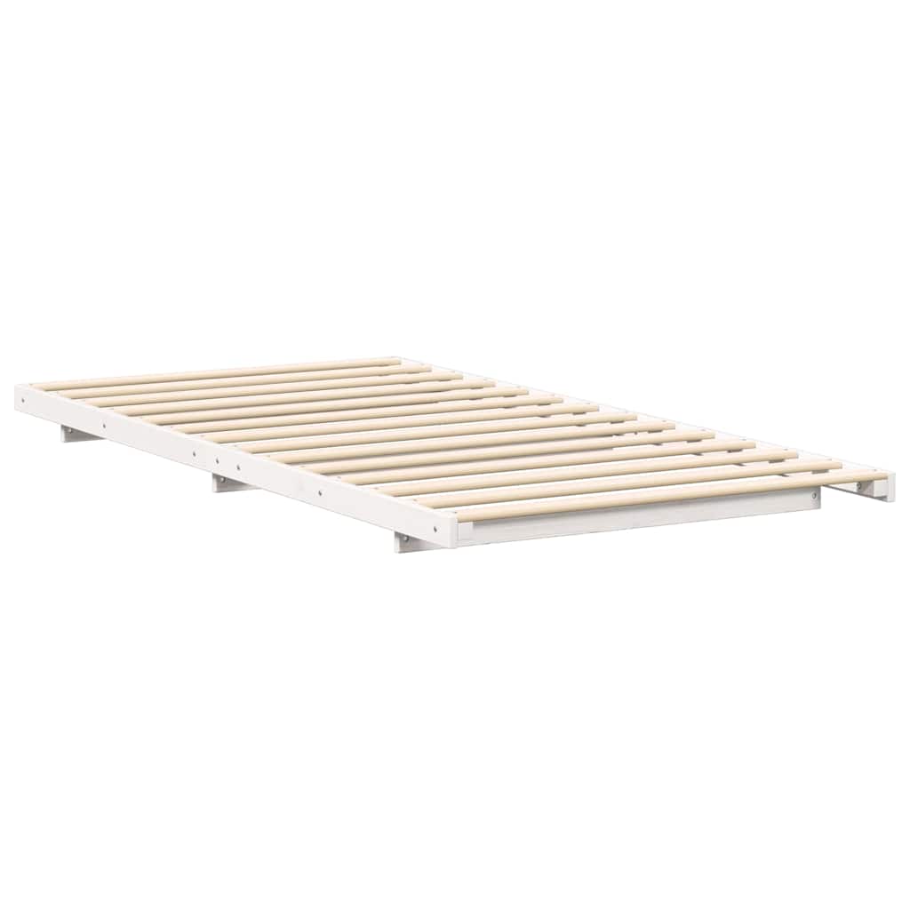Sengestel Hvid 75 x 190 cm Massiv fyrretræ