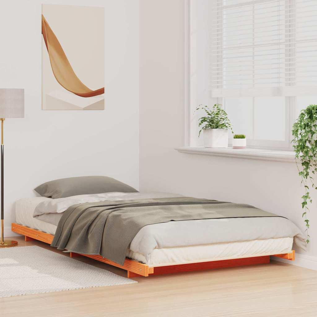 Sengestel Voks brun 90 x 210 cm Massiv fyrretræ