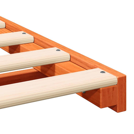 Sengestel Voks brun 140 x 210 cm Massiv fyrretræ