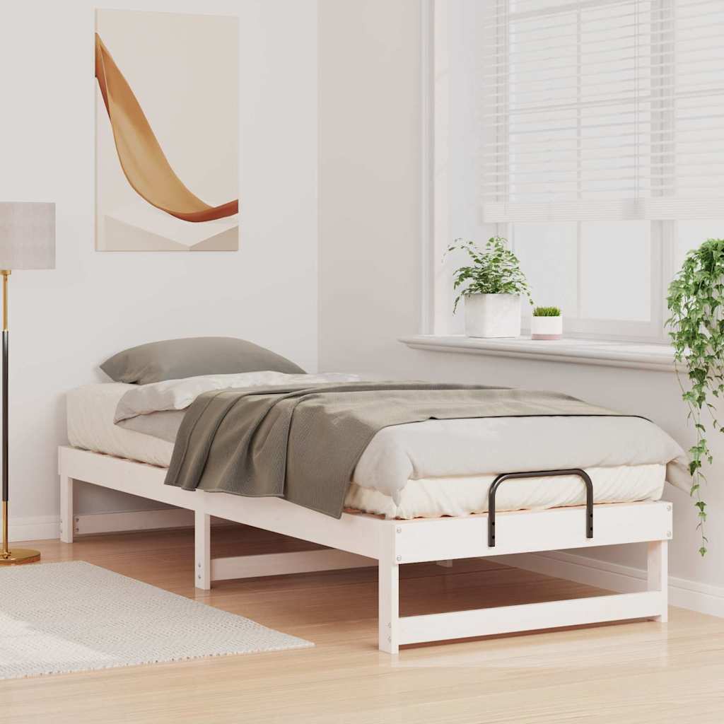 Sengestel Hvid 80 x 210 cm Massiv fyrretræ