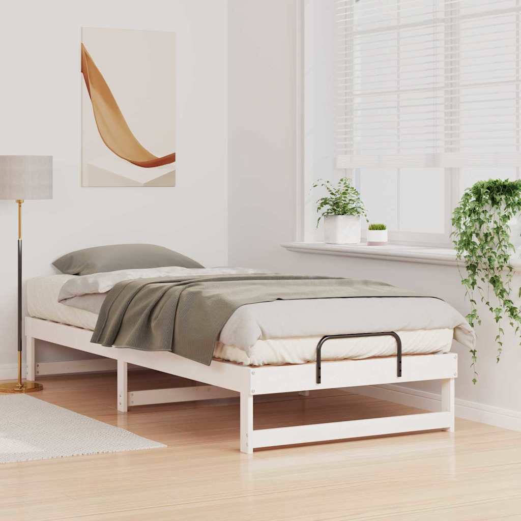 Sengestel Hvid 80 x 220 cm Massiv fyrretræ