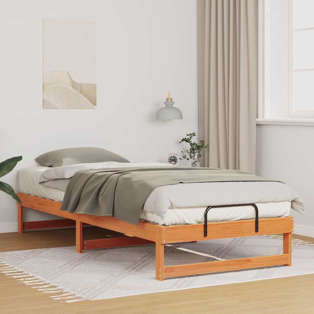 Sengestel Brun 90 x 220 cm Massiv fyrretræ