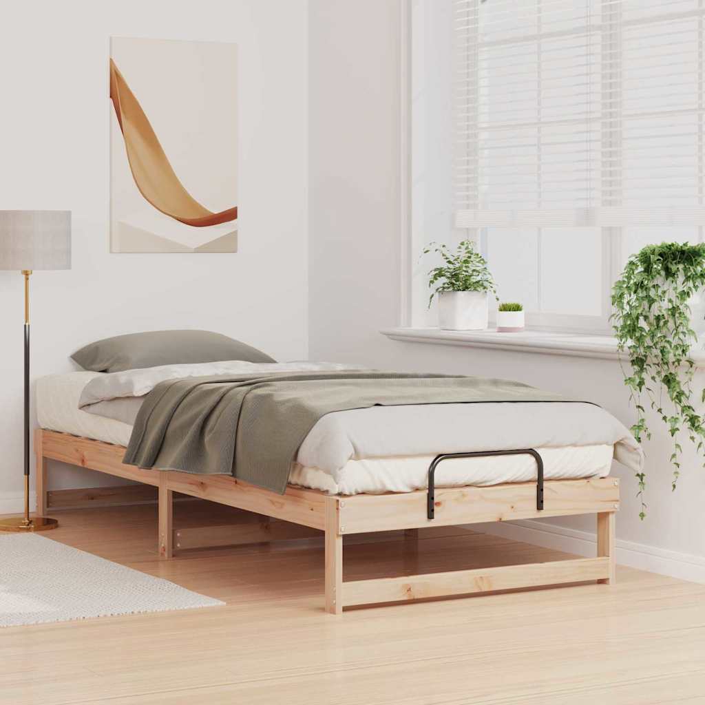 Sengestel Brun 100 x 220 cm Massiv fyrretræ