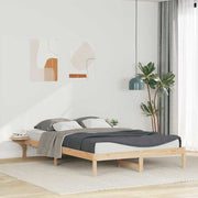 Sengestel med sideborde Naturfarvet 160 x 220 cm