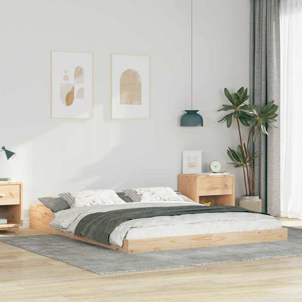 Sengestel Brun 160 x 200 cm Massiv fyrretræ