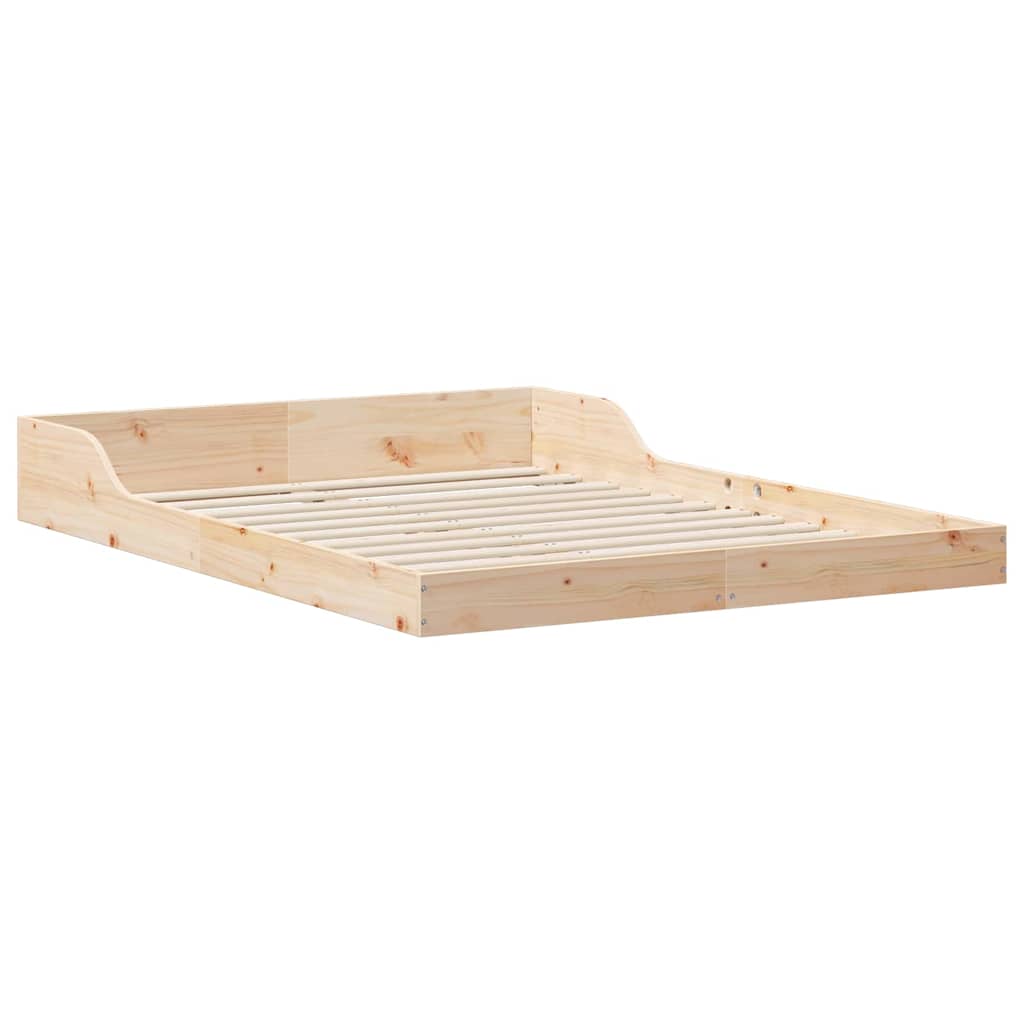 Sengestel Brun 140 x 190 cm Massiv fyrretræ