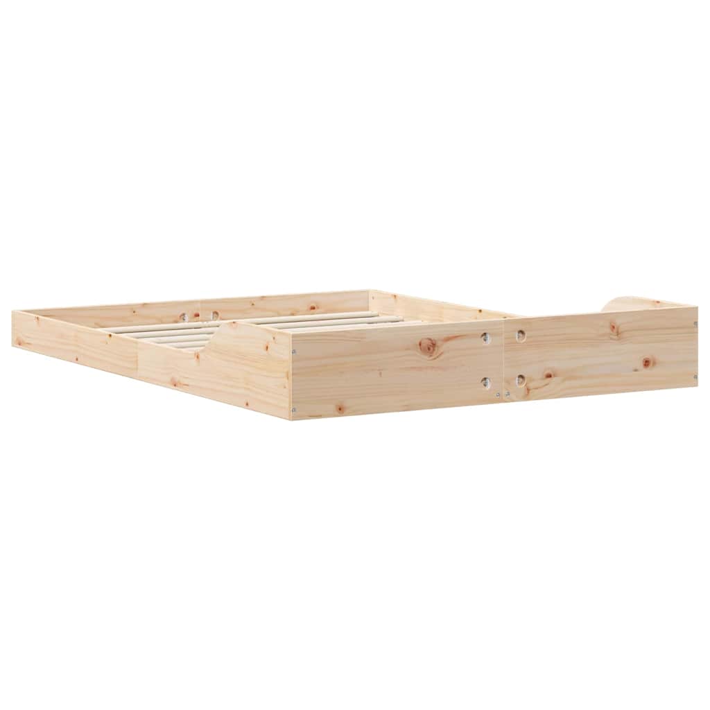 Sengestel Brun 140 x 190 cm Massiv fyrretræ