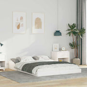 Sengestel Hvid 140 x 190 cm Massiv fyrretræ
