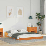 Sengestel Voks brun 140 x 190 cm Massiv fyrretræ