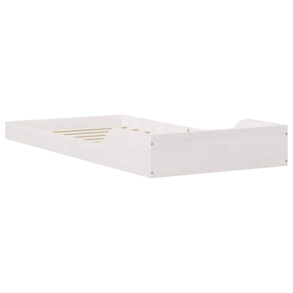 Sengestel Hvid 90 x 200 cm Massiv fyrretræ