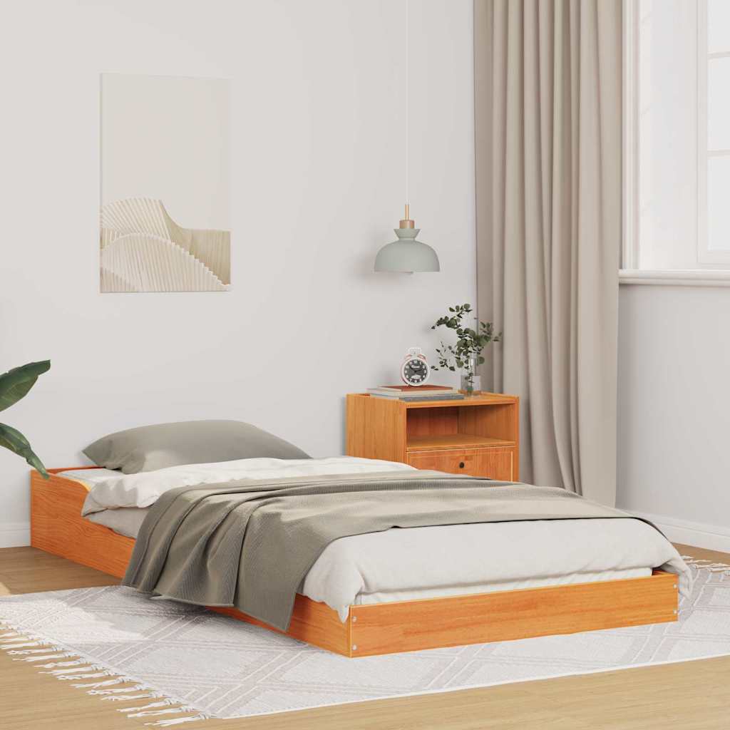 Sengestel Voks brun 80 x 200 cm Massiv fyrretræ