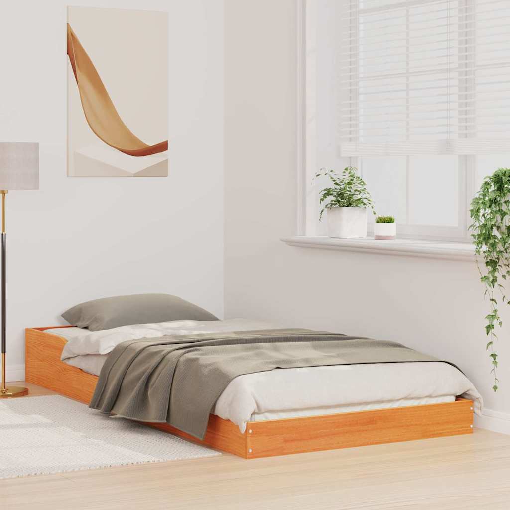 Sengestel Voks brun 80 x 200 cm Massiv fyrretræ