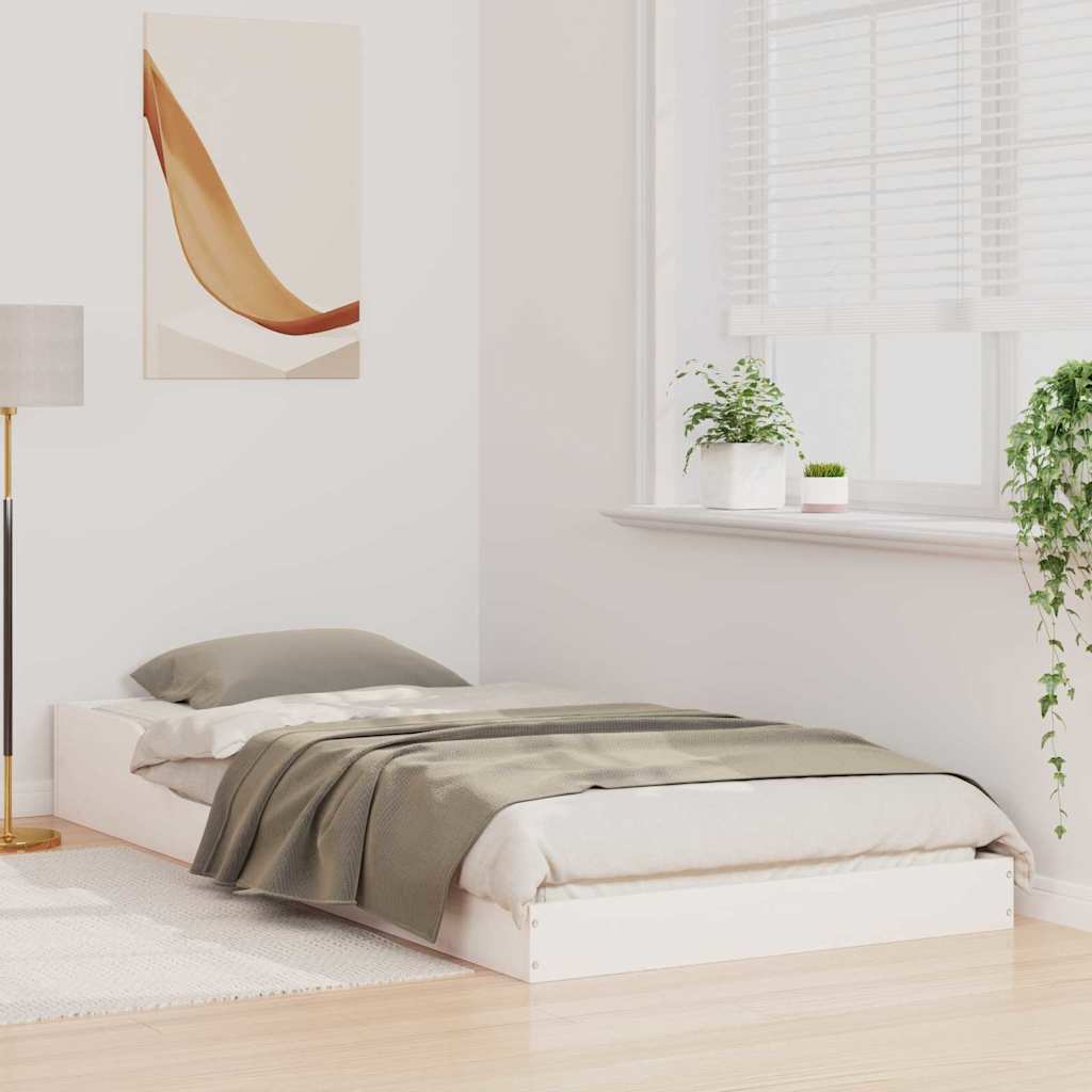 Sengestel Hvid 90 x 190 cm Massiv fyrretræ
