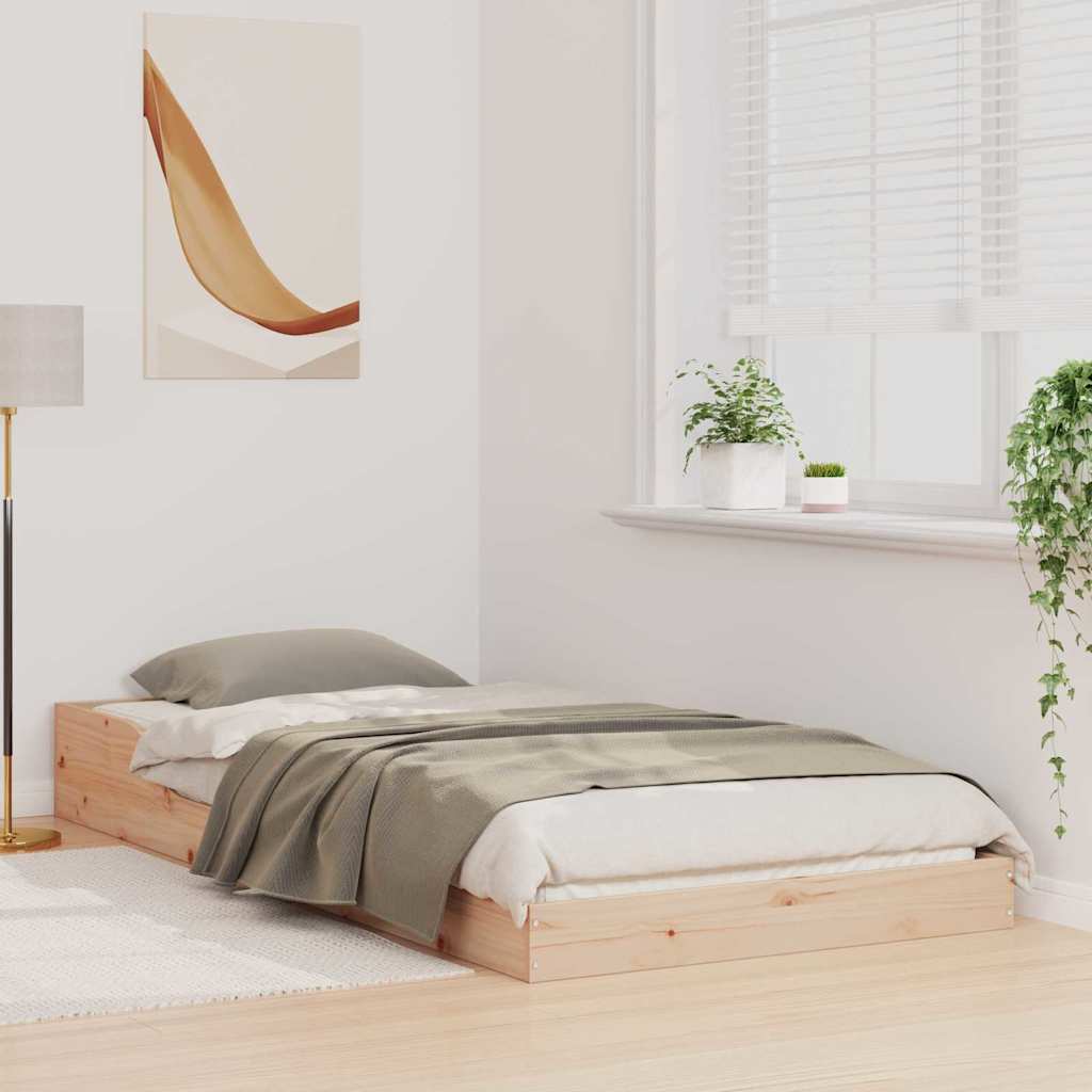 Sengestel Naturfarvet 75 x 190 cm Massiv fyrretræ