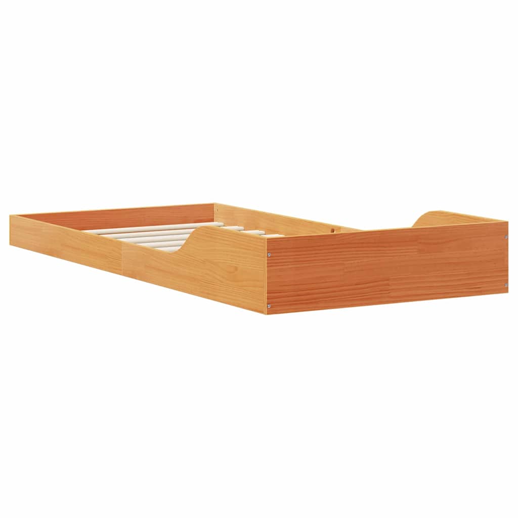 Sengestel Voks brun 90 x 210 cm Massiv fyrretræ