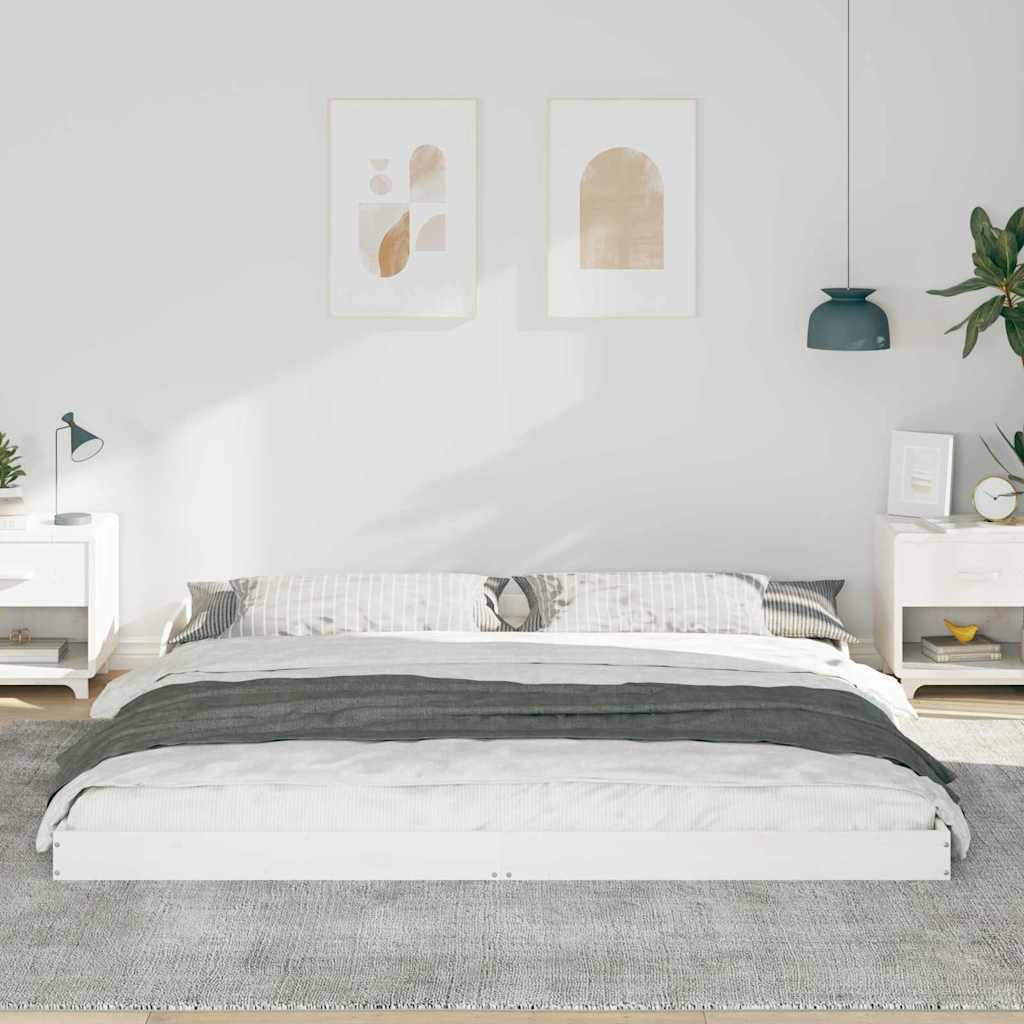Sengestel Hvid 180 x 220 cm Massiv fyrretræ