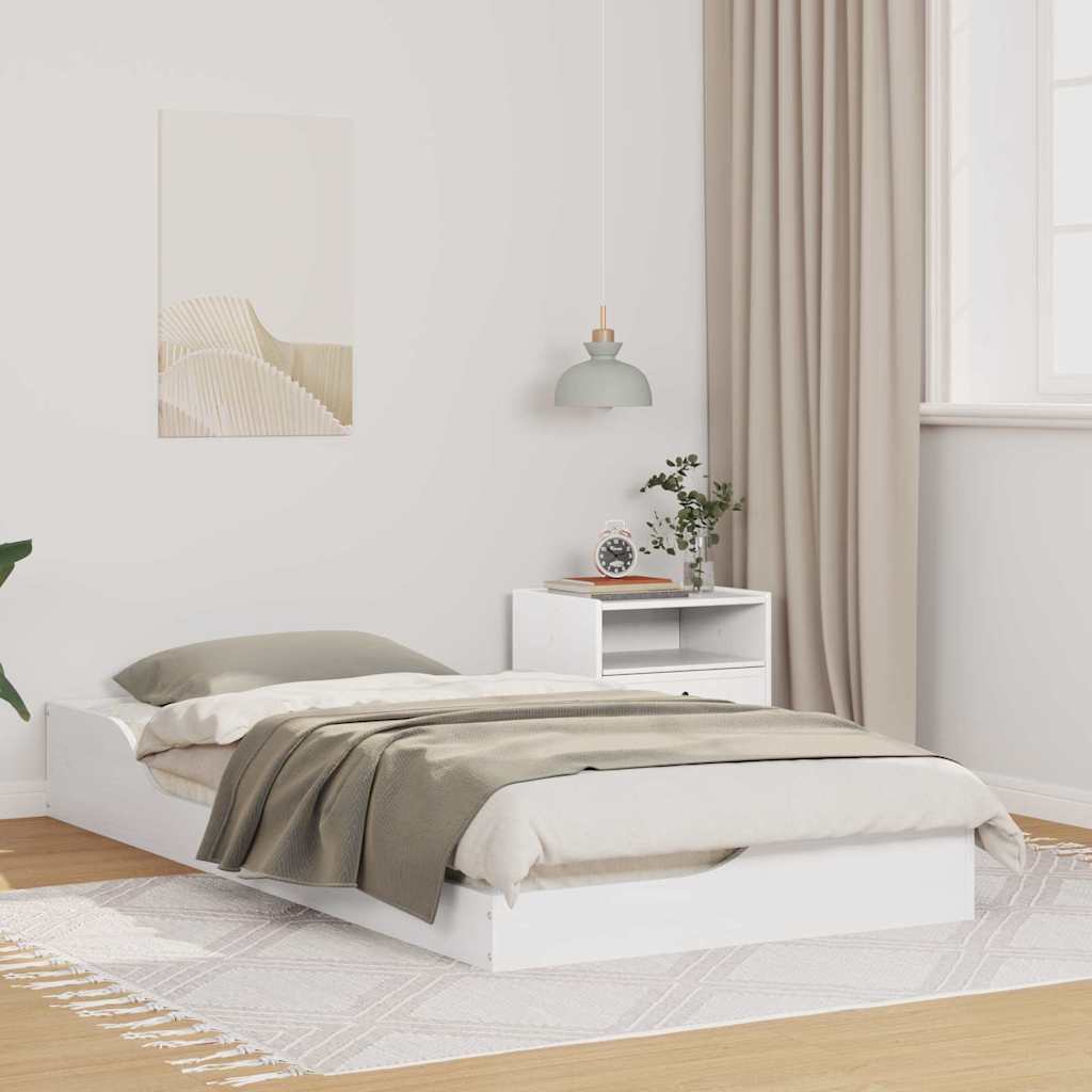 Sengestel Hvid 90 x 190 cm Massiv fyrretræ
