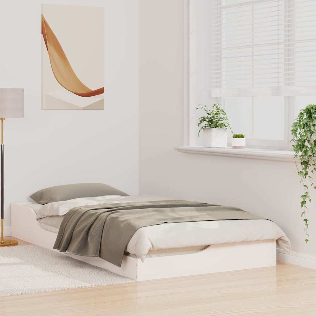 Sengestel Hvid 90 x 190 cm Massiv fyrretræ
