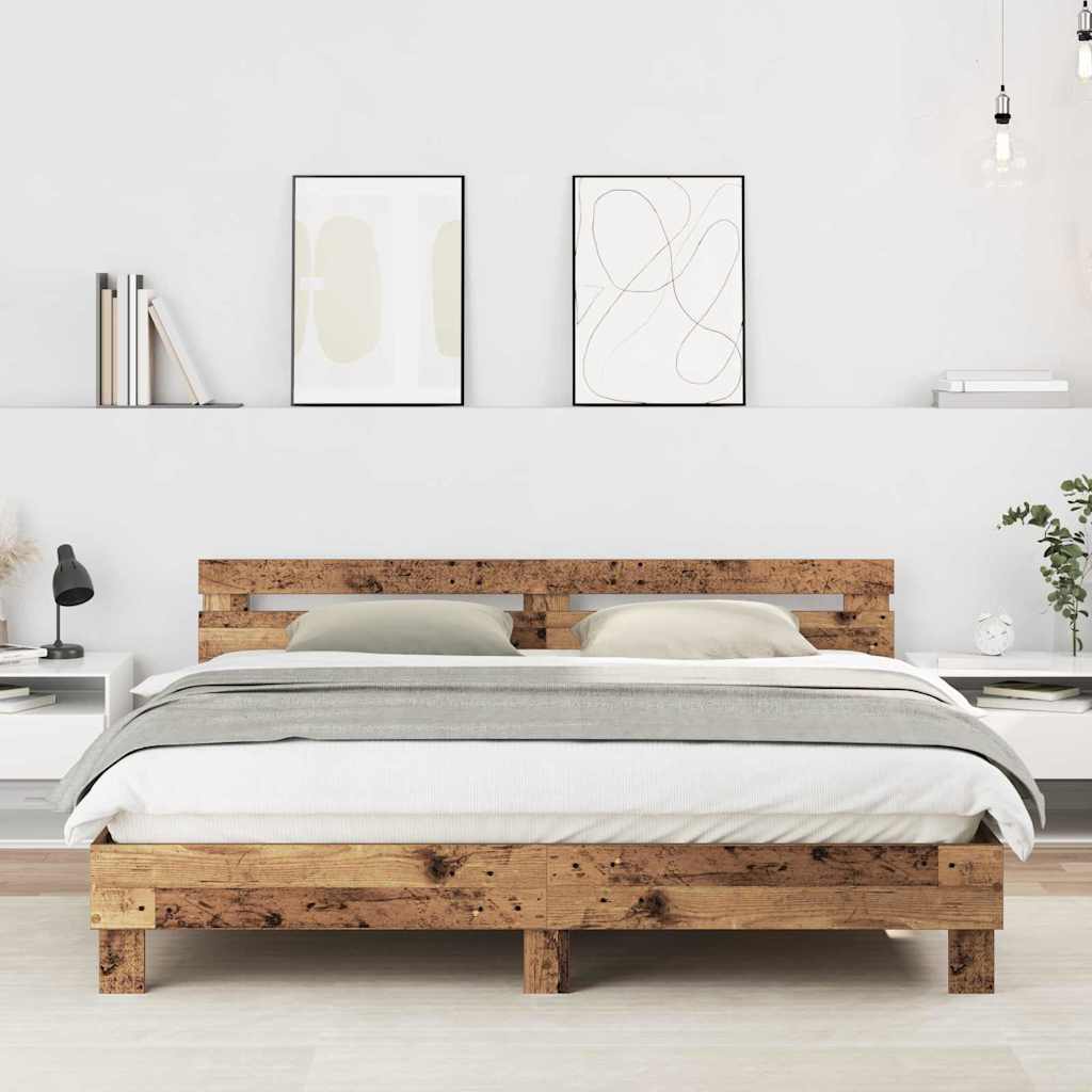 Sengestel Gammelt træ 203 x 185 x 70 cm Konstrueret træ