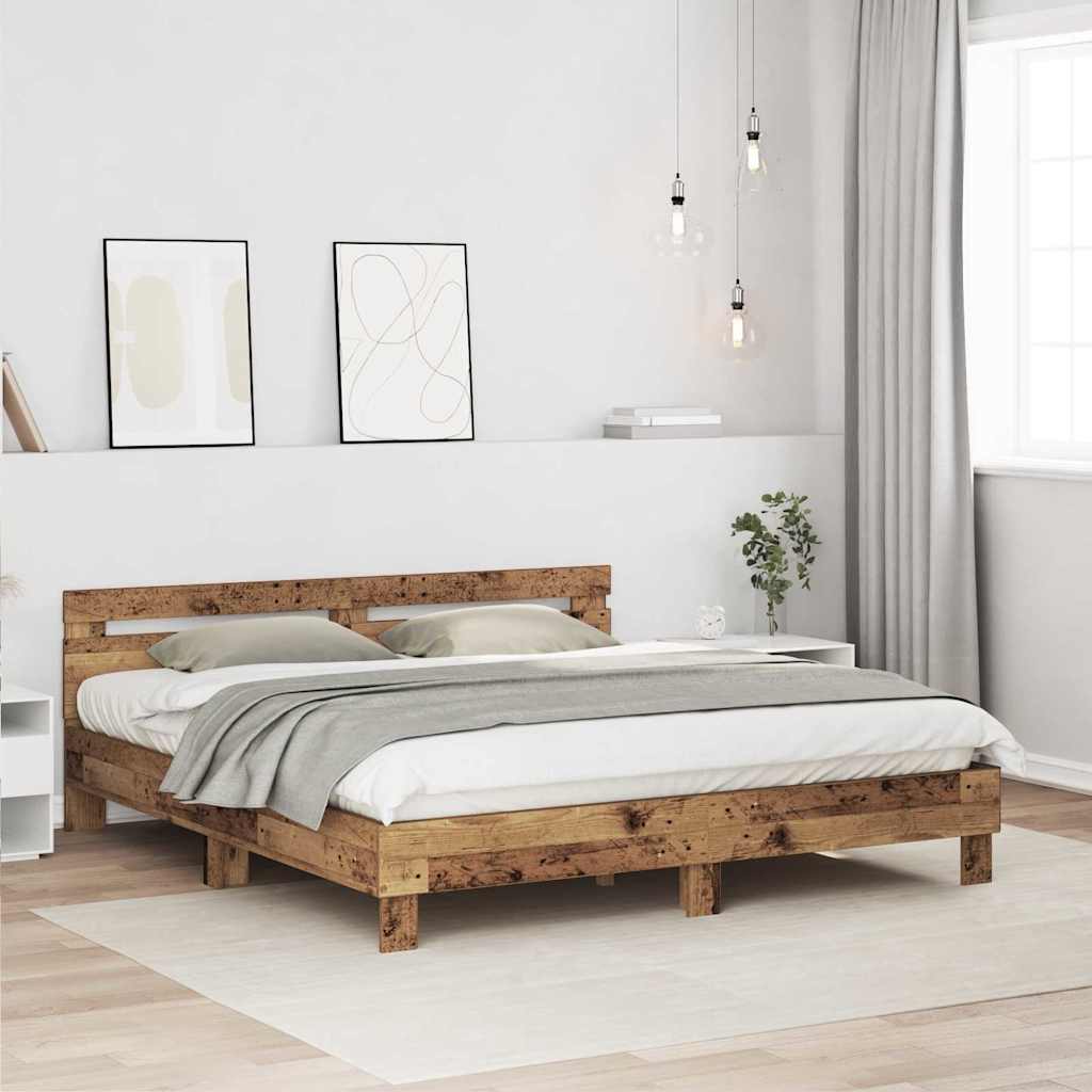 Sengestel Gammelt træ 203 x 185 x 70 cm Konstrueret træ