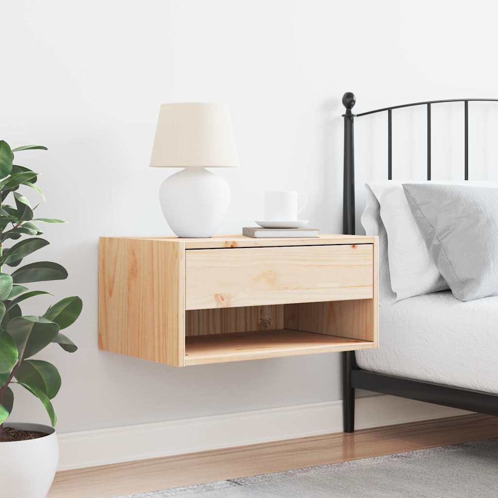 Sengebord med skuffe Brun 50 x 32,5 x 24 cm Massivt fyrretræ