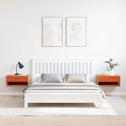 Sengebord 2 stk. Voks brun 50 x 32,5 x 24 cm Massivt fyrretræ