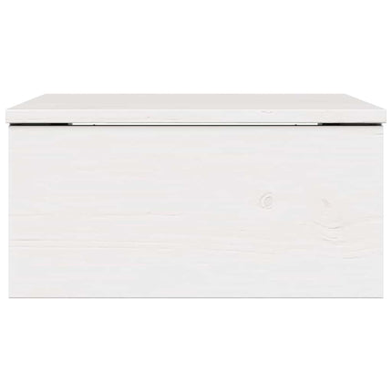 Sengebord med skuffe Hvid 37 x 35 x 18,5 cm Massivt fyrretræ