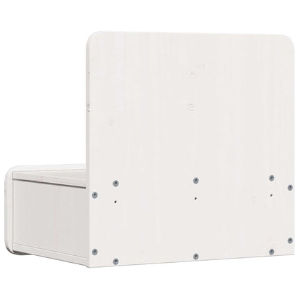 Sengebord med skuffe Hvid 44 x 32,5 x 40 cm Massivt fyrretræ