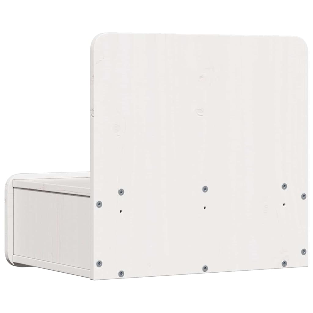 Sengebord med skuffe Hvid 44 x 32,5 x 40 cm Massivt fyrretræ