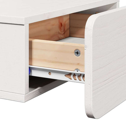 Sengebord 2 stk. Hvid 44 x 32,5 x 40 cm Massivt fyrretræ