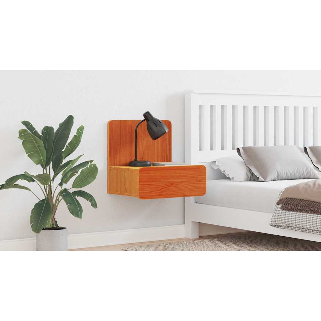 Sengebord Voks brun 44 x 32,5 x 40 cm Massivt fyrretræ
