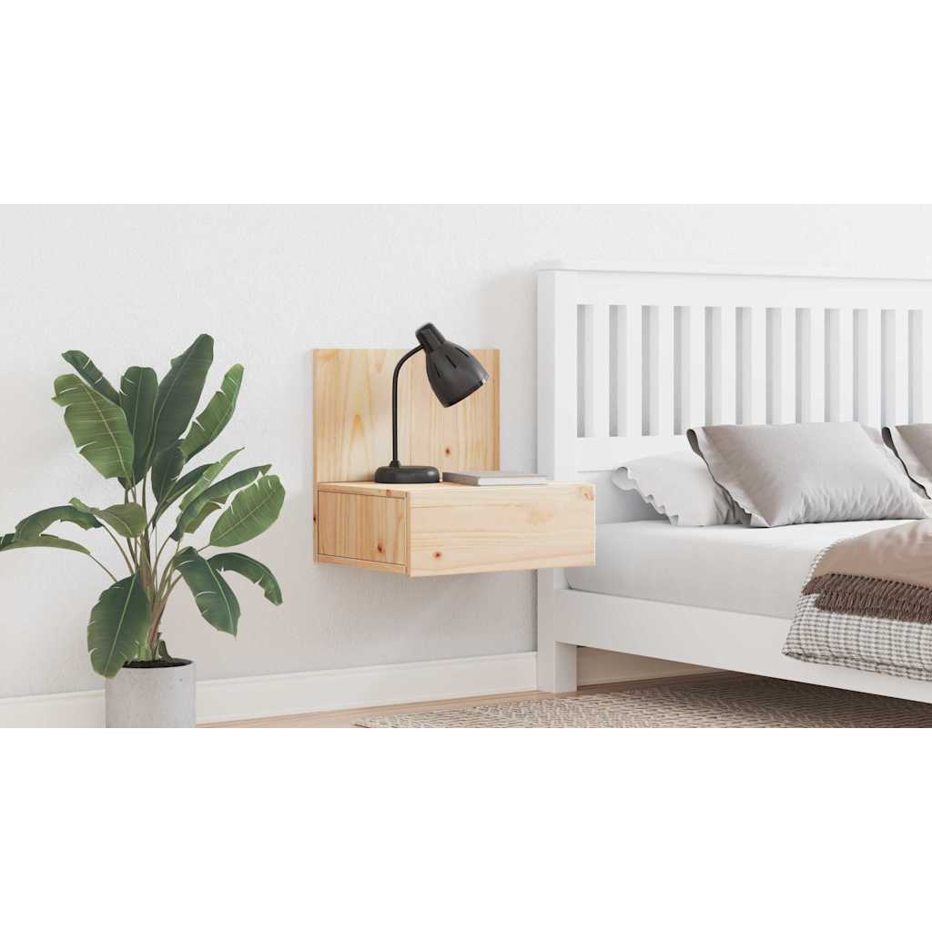 Sengebord med skuffe Brun 42 x 32,5 x 40 cm Massivt fyrretræ