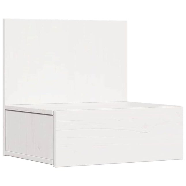 Sengebord med skuffe Hvid 42 x 32,5 x 40 cm Massivt fyrretræ
