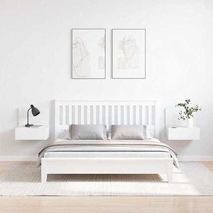 Sengebord 2 stk. Hvid 42 x 32,5 x 40 cm Massivt fyrretræ