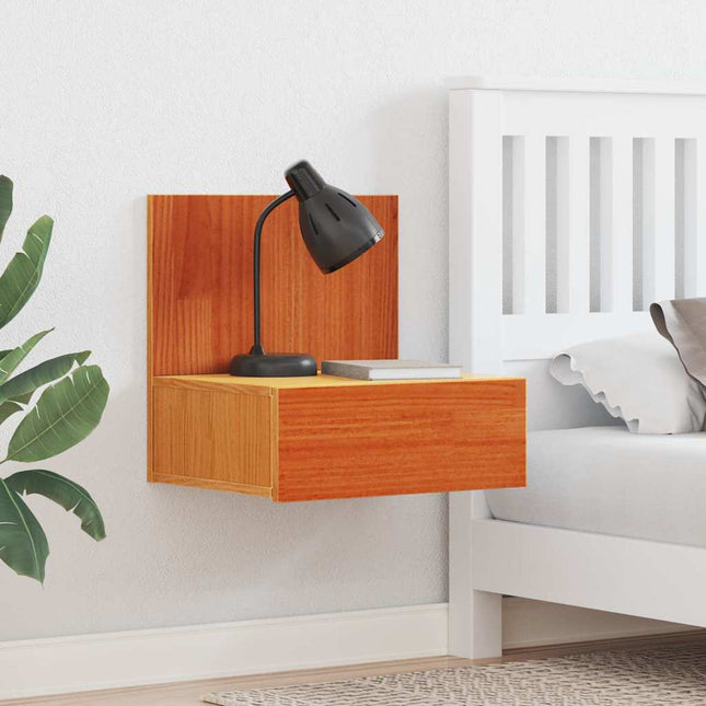 Sengebord Voks brun 42 x 32,5 x 40 cm Massivt fyrretræ