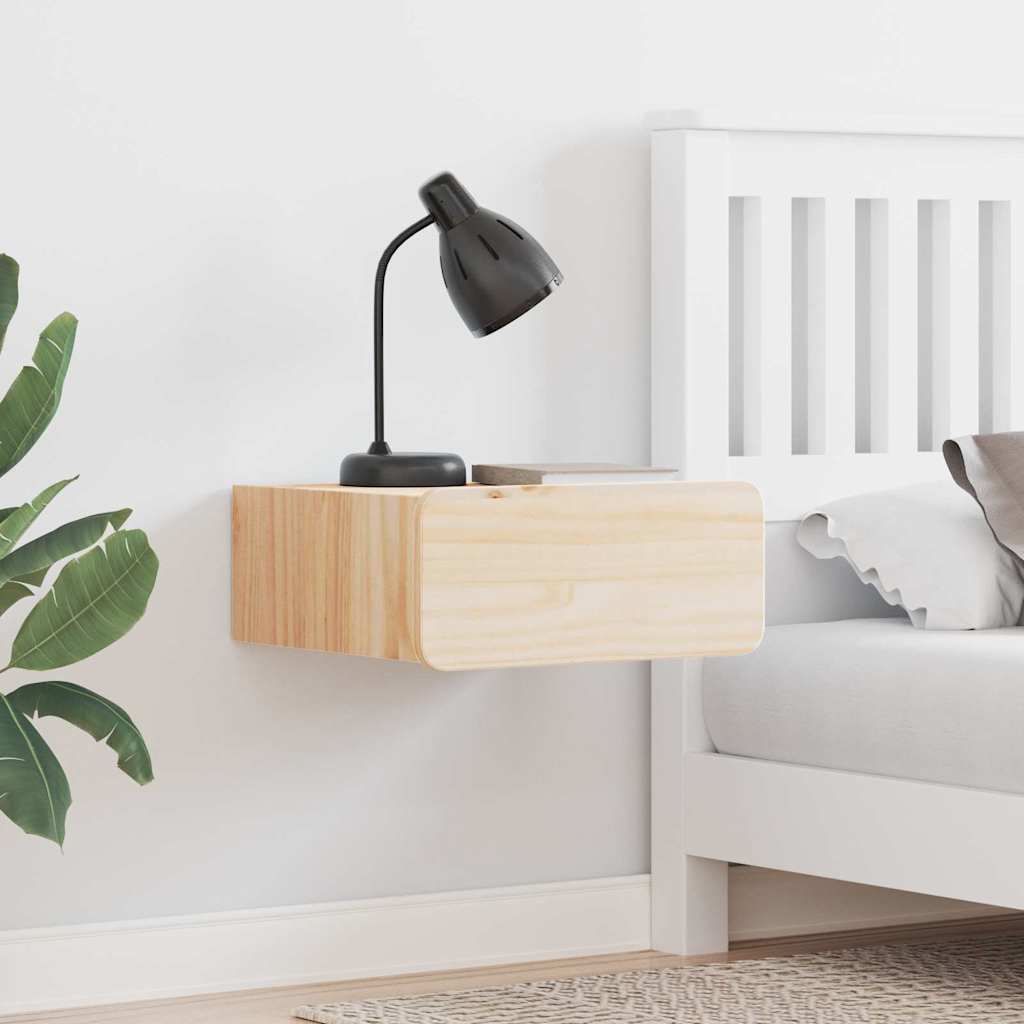 Sengebord 2 pcs Brun 39 x 34 x 16,5 cm Massivt fyrretræ