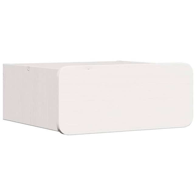 Sengebord med skuffe Hvid 39 x 34 x 16,5 cm Massivt fyrretræ