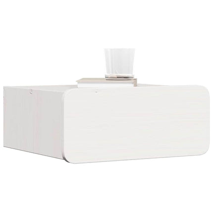 Sengebord med skuffe Hvid 39 x 34 x 16,5 cm Massivt fyrretræ