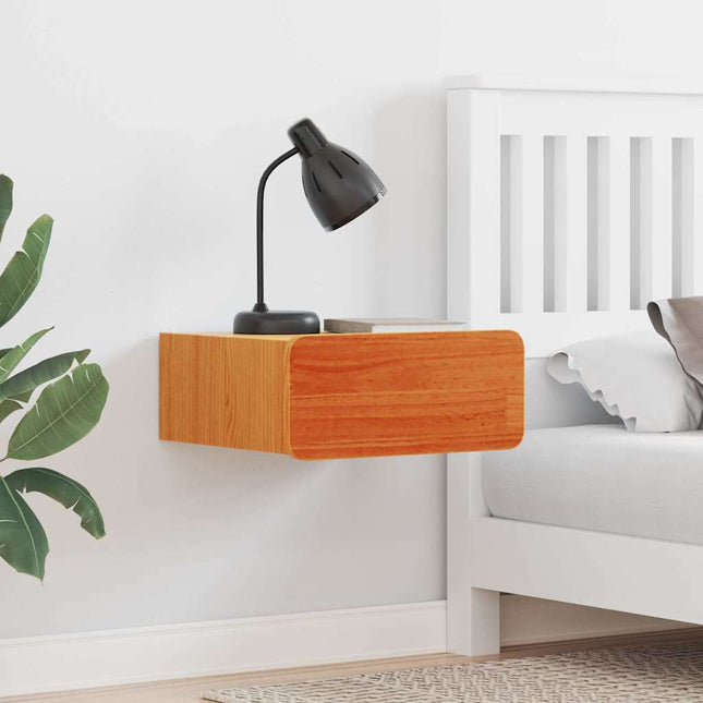 Sengebord 2 stk. Voks brun 39 x 34 x 16,5 cm Massivt fyrretræ