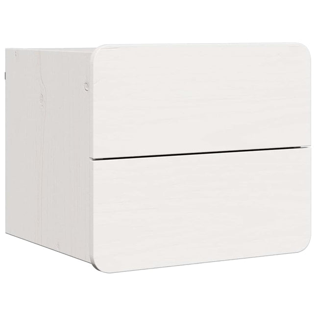 Sengebord med skuffe Hvid 39 x 34 x 33 cm Massivt fyrretræ
