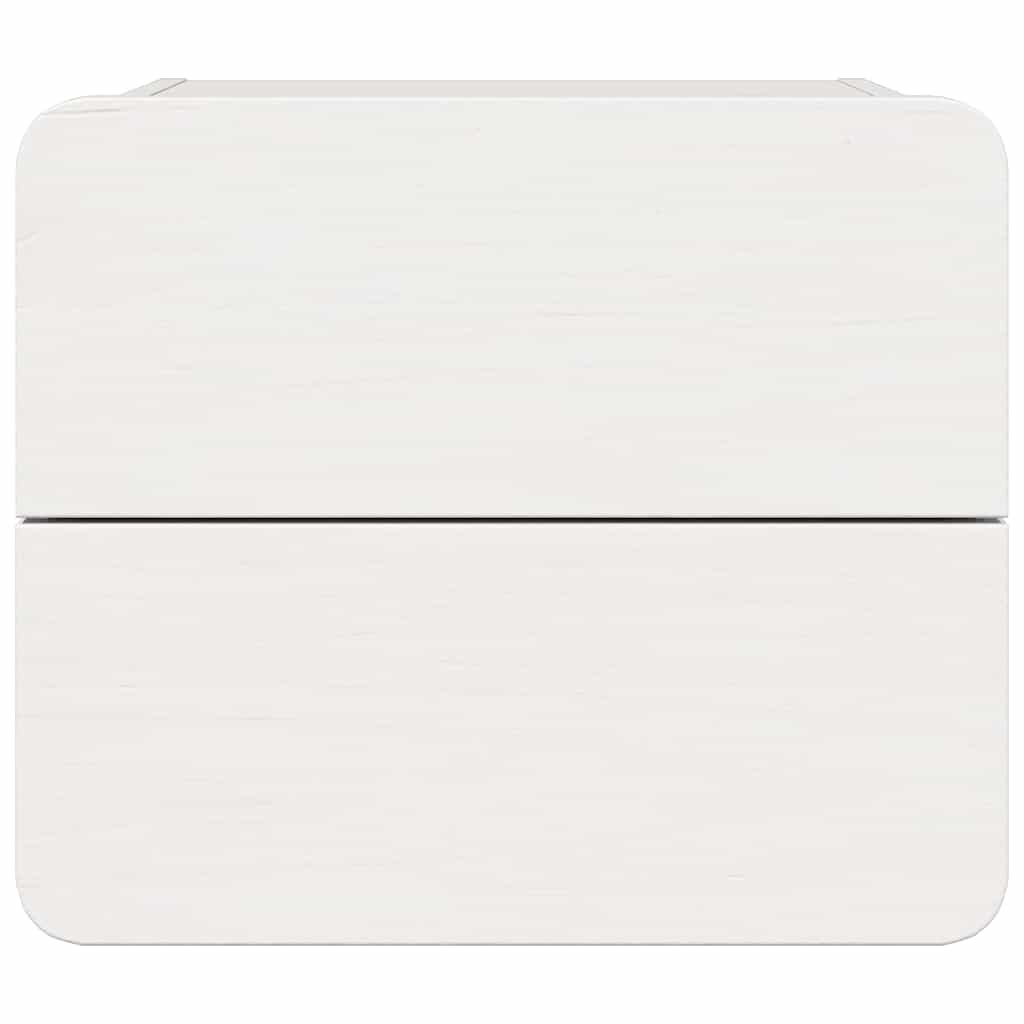 Sengebord 2 pcs Hvid 39 x 34 x 33 cm Massivt fyrretræ