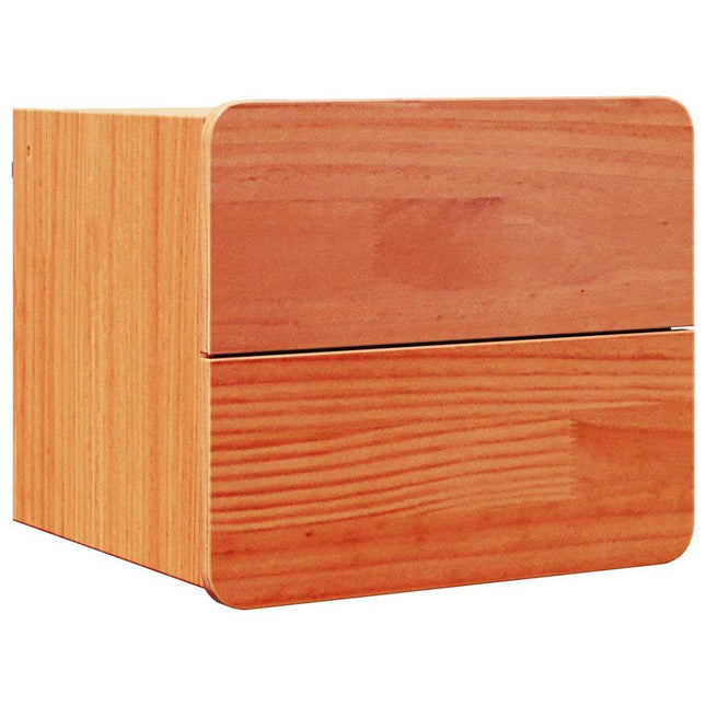 Sengebord med skuffe Voks brun 39 x 34 x 33 cm Massivt fyrretræ